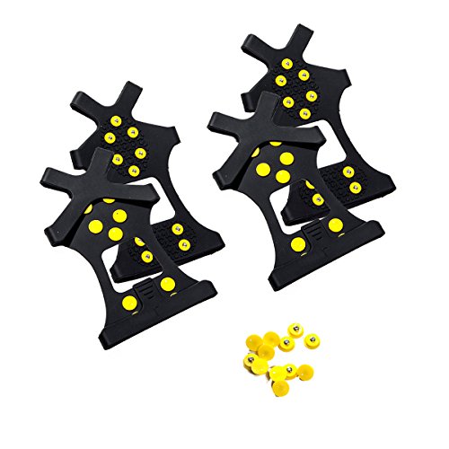 Gpeng Ice Grips Traction Cleats Ice Cleats Snow Grips Snow Cleats for Men and Women (2 Sets+10 Extra Replacement Studs) (Medium)