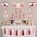 Kwayi Baby Shower Decoration Supplies. Girl Baby Shower Decoration Kit with OH Baby Foil Balloon Rose Gold Confetti Balloon and Cake Topper for Girl Baby Shower Party