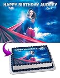 Super Girl Edible Cake Topper Personalized Birthday