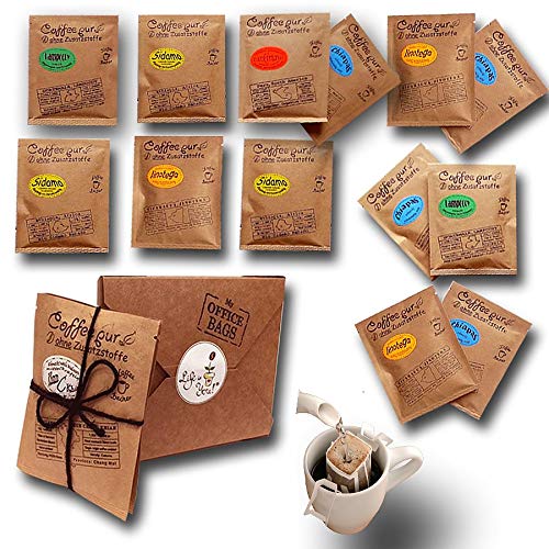 Life is You! BagBox ❤ 13 Coffee Bags (für Becher) aus 5 Fincas der Welt | frisch handgerösteter Filterkaffee zum…