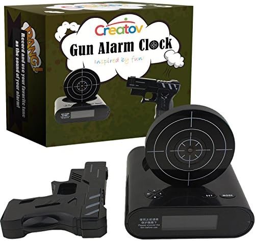 Creatov Alarm Clock With Infrared Laser Gun Black