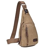 SIFINI Outdoor Sport Casual Canvas Unbalance Backpack Cross body Sling Bag Chest Bag Shoulder Bag for Men