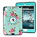 MAKEIT CASE iPad Mini Case, iPad Mini 2 3 Case, 3in 1 Heavy Duty Protection Combo Hybrid Impact Silicone Hard Case Cover for ipad Mini 1/2/ 3 (IMD-Flower Green)