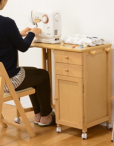 ワークデスク キャスター付き ナチュラル ナチュラル コンパクト 机 木製 折りたたみデスク 収納付き パソコンデスク フック付き デスク 単品 B07d9gcnvj 奥行き40cm 介護用ベッドテーブル 特価 Rumble Media