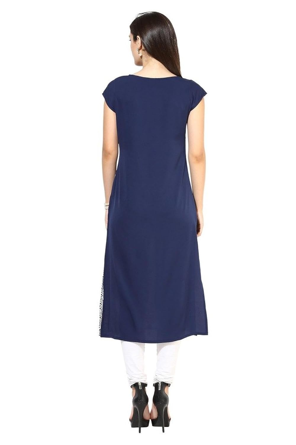 ziyaa women's straight faux crepe kurta