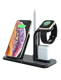 Cargador inalámbrico, UrChoice compatible con iPhone One Charger, estación de carga 5 en 1 de repuesto para iph One Xs X Max XR X 8 8Plus Reloj Auricular Lápiz (cargador de reloj no incluido)