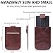 RFID Leather Minimalist Slim Wallets - Credit Card Holder Front Pocket Wallet for Men Women Brown