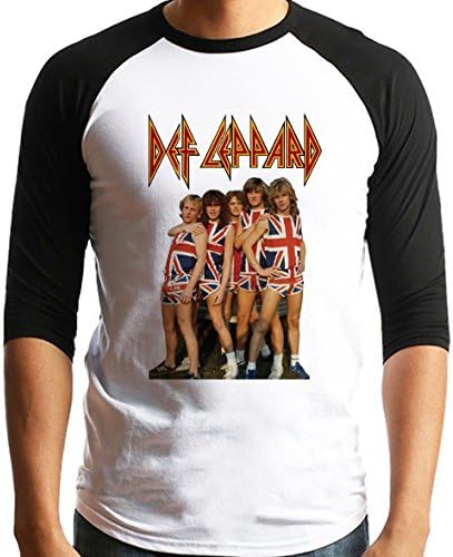 Youandsong1999 Rock Band Collection Def Leppard Pour Some Sugar On Me 3/4 sleeve T Shirt Large White