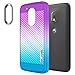 Moto G4 Play Case, Moto G Play Case with FREE [Full Coverage Tempered Glass Screen Protector], NageBee [Frost Clear] [Carbon Fiber] Slim Soft Rubber Case For Moto G Play 4th gen (XT1607) -Purple/Blue