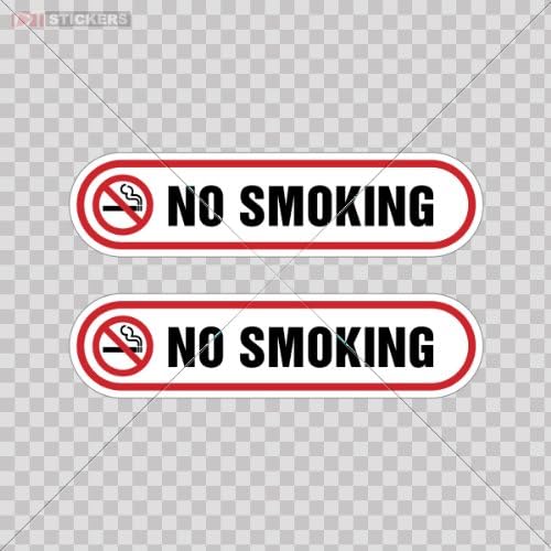 Stickers Decals No Smoking Sing Wall Art Decor Glass Size: 5 X 1.3 Inches Vinyl color print