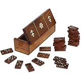 Shalinindia Handmade Wooden Domino Game with Nautical Storage Box - Complete Game Set Birthday Present Ideas