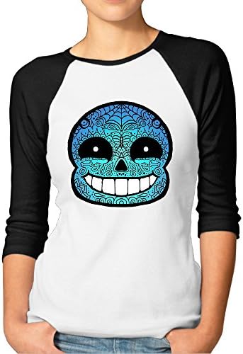 Sans Sugar Skull Undertale Raglan Sleeve Lady 3/4 Sleeve Teeshirt O-NeckCool