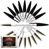 Reynolds 045 Pen Fine Carbure Black Color (10 Ball Point Pens Bundle TeaLegacy Free Sampler) Non Smudge Fine Writing Experience Home, Office, School, College Exams