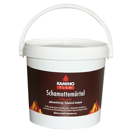 KaminoFlam® - Schamottemoertel, Schamottkleber, Schamottenkleber, Ofenmörtel, Ofenkleber, 3 kg-Eimer