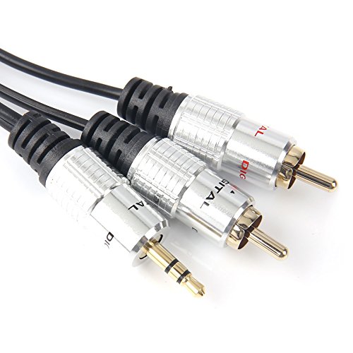 SiYear Mini jack 3.5mm Male to 2 RCA Male Audio Cable Left / Right Stereo Wire Cord , Y Splitter Adapter , AUX Auxiliary Headphone Jack Converter,RCA Phono Dual Phono Plug(3M)