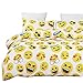 Vaulia Lightweight Microfiber Duvet Cover Set, with Zipper Closure, Lovely Emoji Pattern, Queen