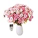 CHANZON Artificial Flower Rose Bouquet (Not include Vase, 2 Bunches 94-96 Small Pink Heads) Fake Plastic Fabric Silk Arrangement for Home Decor Wedding Table Decoration