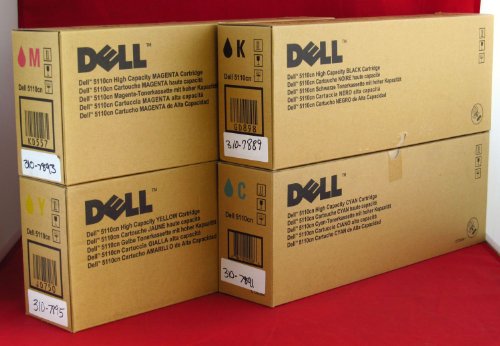 GENUINE DELL 5110cn HIGH CAPACITY TONER CMYK SET for Dell 5110cn Printer