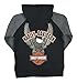 Harley-Davidson Little Boys' Embroidered Fleece Zip Hoodie, Black/Gray 6580563