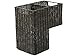 KOUBOO Wicker Step Basket, Dark Brown, Rectangular, 15 in L x 9.5 in W x 15.75 in H, Dual Compartments
