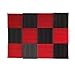 (12 Pk) Red / Charcoal acoustic foam tiles soundproofing foam panels sound insulation soundproof foam padding sound dampening Studio sound proof padding 1" x 12" x 12" primary