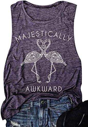 Women T-Shirt Tops Majestically Flamingo Tank Cami Top Graphic Tee Blouse