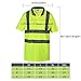 SHORFUNE High Visibility Polo Shirt with Reflective Strips, Yellow, ANSI/ISEA Standards, L