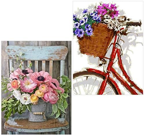 Saitrewed 2枚セット ダイヤモンドビーズ絵画 刺繍キット ダイアモンドカラーストーン ダイヤモンドの絵 塗装 全面貼り付けタイプ 5d 刺しゅう Diy 手作り絵画手芸キット プレゼント ホーム装飾 壁飾り クリスマス 30x40cm