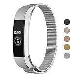 Keasy Replacement Metal Bands Compatible for Fitbit Alta and Fitbit Alta HR, Stainless Steel Replacement Bands for Women Men