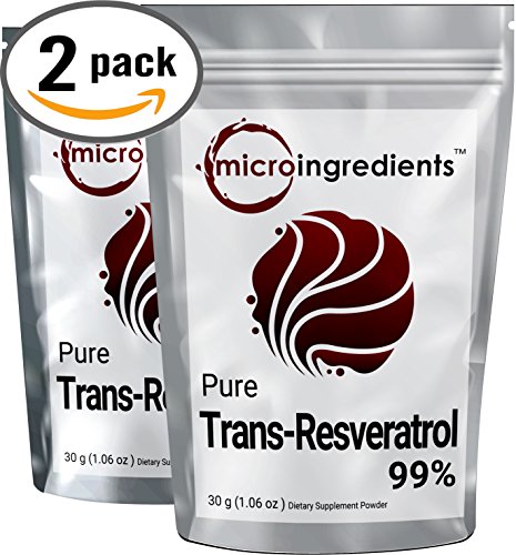 Micro Ingredients Pure Trans Resveratrol Powder - Powerful Antioxidant for Heart & Skin (60g / 2.12 oz)