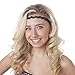 Hipsy 2pk Women's Adjustable NON SLIP Wave Bling Glitter Headband Gunmetal Duo Pack