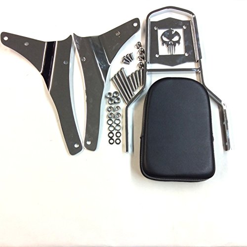 SMT- Chrome Skull Backrest Sissy Bar Compatible With 2005-2012 Suzuki Boulevard M50 VZ800 C50 VL800 C50T VL800T C50C VL800C 2001-2004 Suzuki Intruder Volusia 800 VL800 [B0175JIXYI] - Thumbnail 2