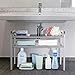 Auledio Metal Under Sink 2-Tier Expandable Shelf Organizer Rack, Adjustable Height and Position, 7 Removable Shelves - Expandable 18'' to 25''for Kitchen Bathroom Cabinets Storage, Chrome