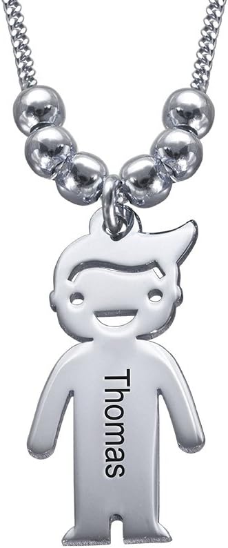 Personalised Children Charms Mothers Necklace - Engraved 925 Sterling Silver Jewellery