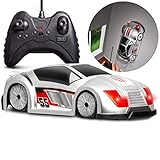 Sharper Image Mini RC Xtreme Wall Racer Race Car Toy, Grips On Floor/Ceiling/Walls, High Speed Performance, Full Function Wireless Remote Control, Built in Lights/Radio Frequencies, Perfect for Kids