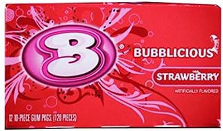 Bubblicious Gum Strawberry, 12 Count (GUM - BIG SIZE/PLENTY PACK)