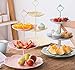 3-Tier Ceramic Cupcake Stand - Elegant Embossed Porcelain Dessert Display Cake Stand - Colorful & Diverse for Baby Shower, Birthday, Wedding, Tea Party (Canary Yellow)