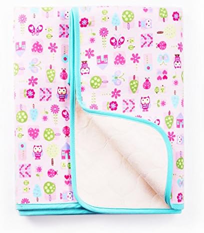 Baba Mate Natural Bamboo Fiber Breathable Waterproof Underpads - 27"X39" Mattress Pad Sheet Protector for Children Or Adults,Pink Print