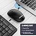 VicTsing Wireless Keyboard and Mouse Combo, 105-Key Chiclet Keyboard with Water-Dropping Keycaps, Portable Mobile Silent Optical Mice, 2.4GHz Dropout-Free Connection, Long Battery Life for PC, Desktop