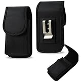 Heavy Duty Rugged Camping, Hiking, Outdoors Contractor Vertical Canvas Case for Samsung Rugby 4 with Belt Loop, Metal Clip and Velcro Closure.