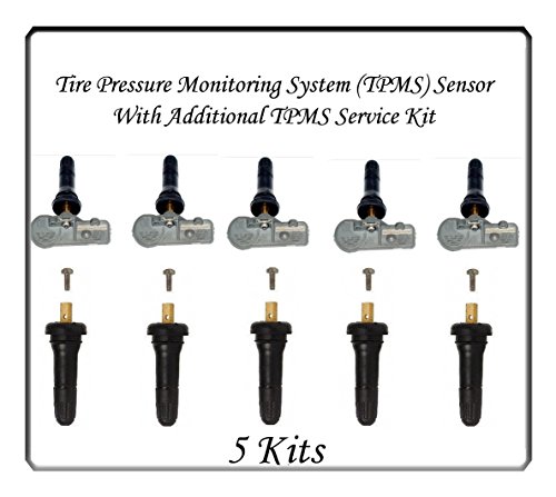 (5 Kits)Tire Pressure Monitoring System (TPMS) Sensor With Additional TPMS Service Kit , Fits: Chrysler - Dodge - Fiat - Jeep - Ram