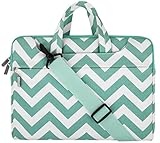 MOSISO Chevron Style Fabric Laptop Sleeve Case Cover Bag with Shoulder Strap Compatible 11-11.6 Inch MacBook Air, Ultrabook Netbook Tablet, Hot Blue