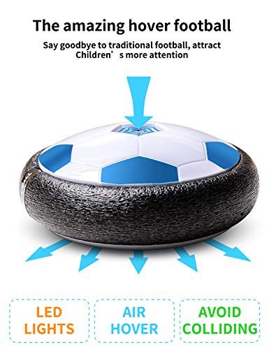 Refasy Kid Toys, Gifts for an 11 Year Old Boy Hover Soccer Toy LED Light Boys Girls Age 2 3 4 5 6 7 8-16 Year Old Birthday Gift to Indoor Outdoor Training Football Puzzle Game Sports Ball Blue