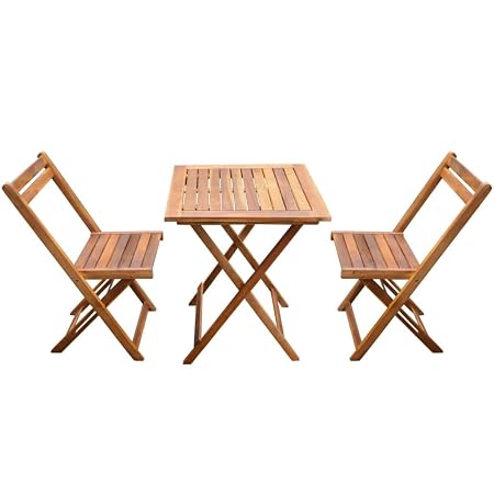 Festnight 3 Pz Set Da Giardino Esterno Con Tavolo E Sedie Pieghevoli In Legno Massello Di Acaciaset Tavolo E Sedie Da Giardino Pieghevoli In