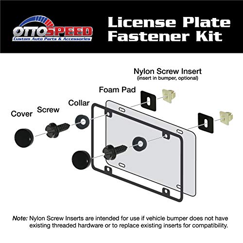 1 Black+License+Plate+Screws+Fastener