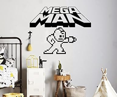Amazon Com Mega Man Pixeles Pared Video Game Logo Calcomania Para