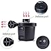 FMS Electric Air Pump 12V DC/ 100-240V AC with 4 Nozzles Portable Quick-Full Inflator/Deflator Air Pump for Outdoor Camping, Air Mattress Bed, Cushion, Inflatable Boat and Other Inflatable Products