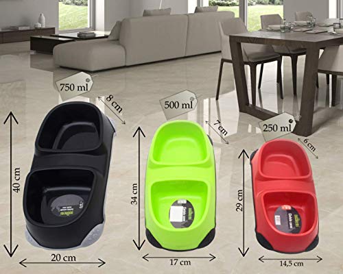 PET-voerbak voor honden en katten, met antislip siliconen onderkant, afgeronde en gladde randen, gemakkelijk te reinigen… - Afbeelding 5