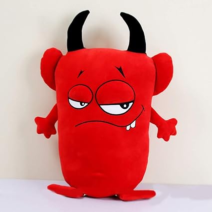 Leoie Lovely Little Monster Doll Down Cotton Stuffed Pillow Toy for Children Kids 20cm Gift red 20 cm (Size Without Legs and Corners)