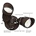 20W Dual-Head Dusk to Dawn LED Outdoor Security Light, Photocell, DLC-Listed Exterior Lamp, 120W Halogen Equiv., 3000K Warm White, 1600Lm Floodlight, Entryways, Porch, Bronze